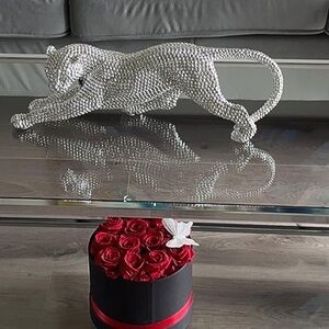 Studio 55D Silver Leopard Accent Sculpture 17” NWT